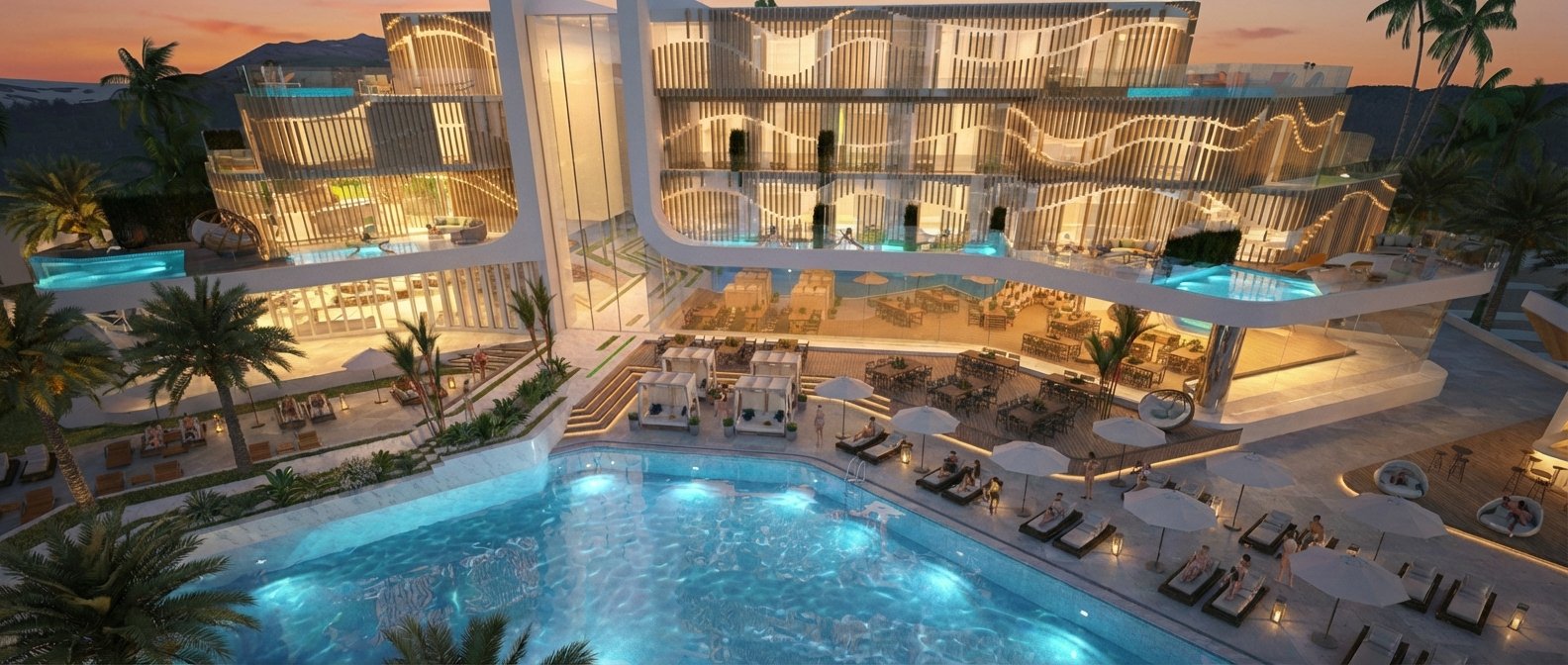 Hotel Resort – Arkitekturë Fluide & Dizajn Eksperiencial